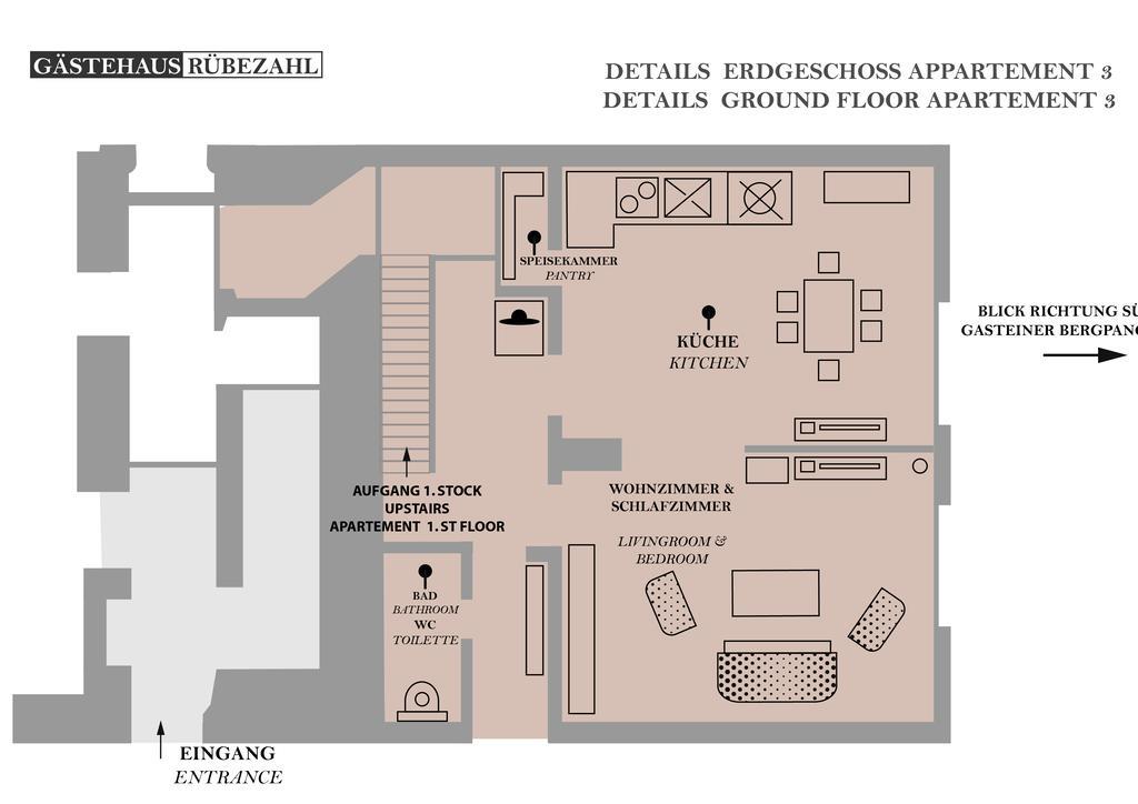 Gaestehaus Ruebezahl Bad Hofgastein Oda fotoğraf